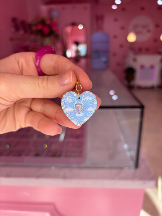 Medium Cloudy Sky Heart Charm
