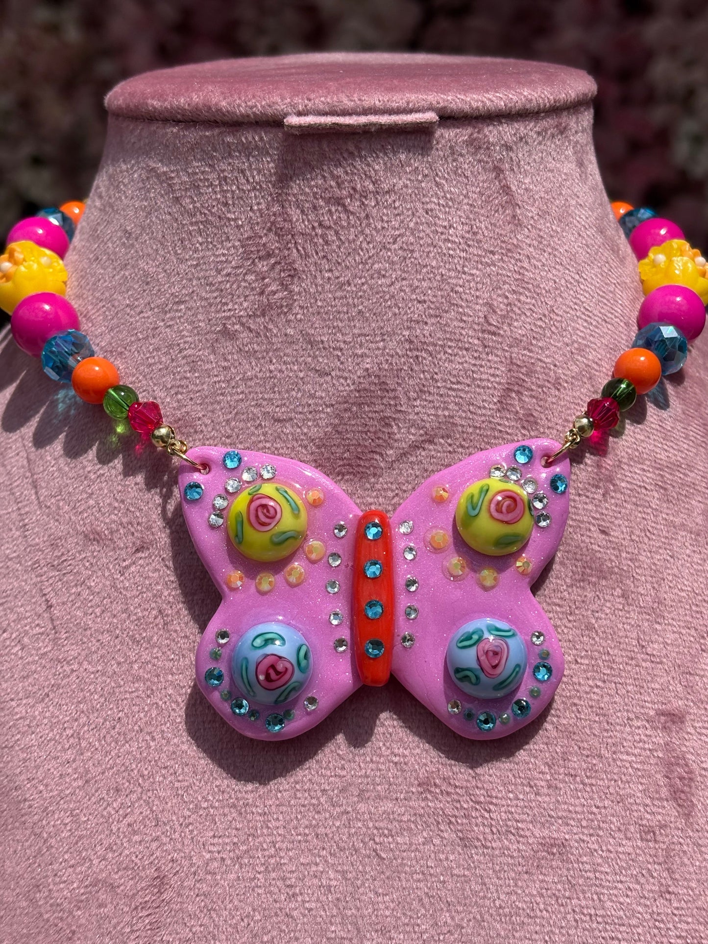 Rainbow Butterfly Necklace