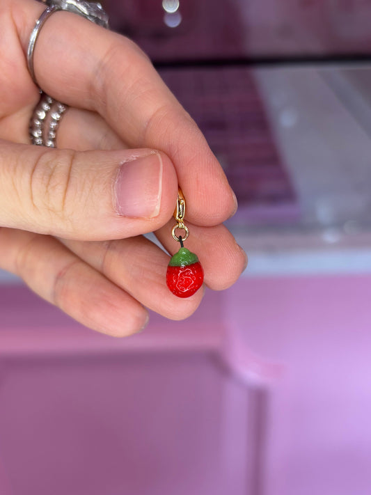 1920s German Glass Strawberry Charm