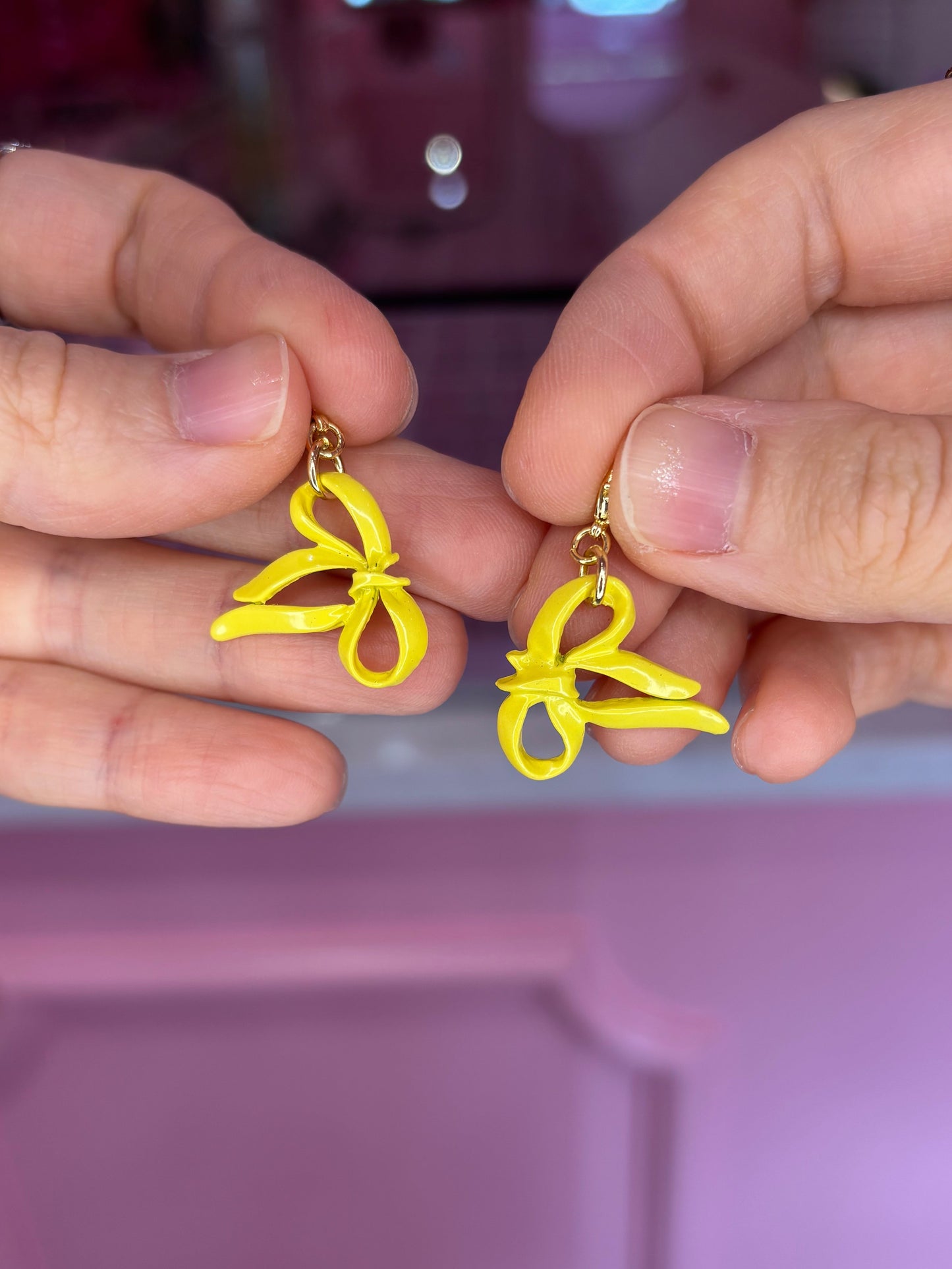 Vintage Yellow Bow Charms