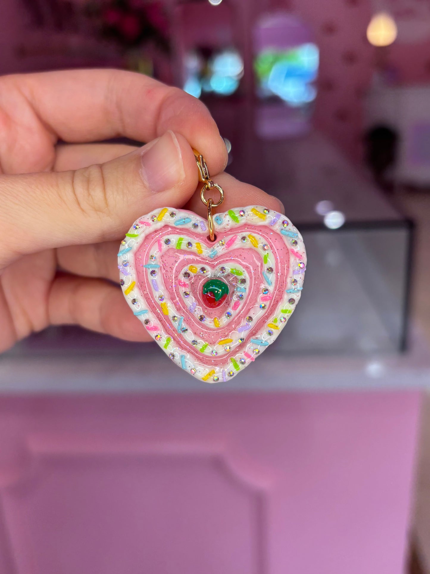 Funfetti Cake Heart Charm