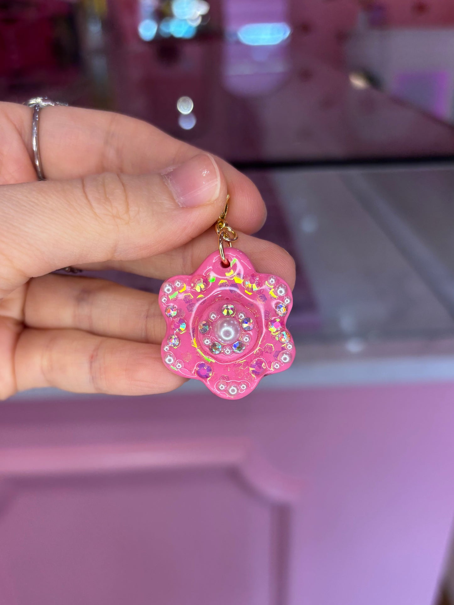 Bubblegum Pink Flower Charm