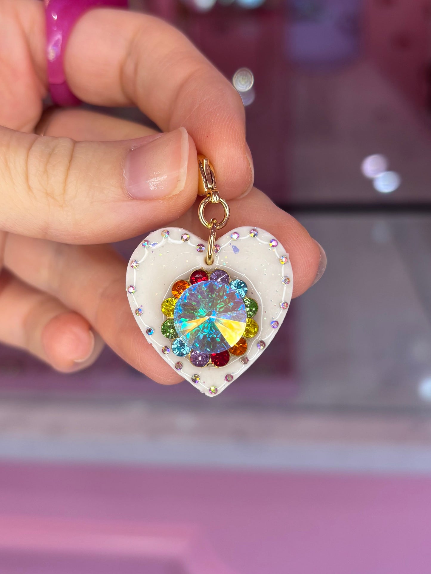 Infinity Rainbow Heart Charm