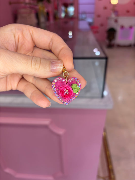 Medium Rose Heart Charm