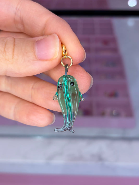 Green Glass Fish Charm