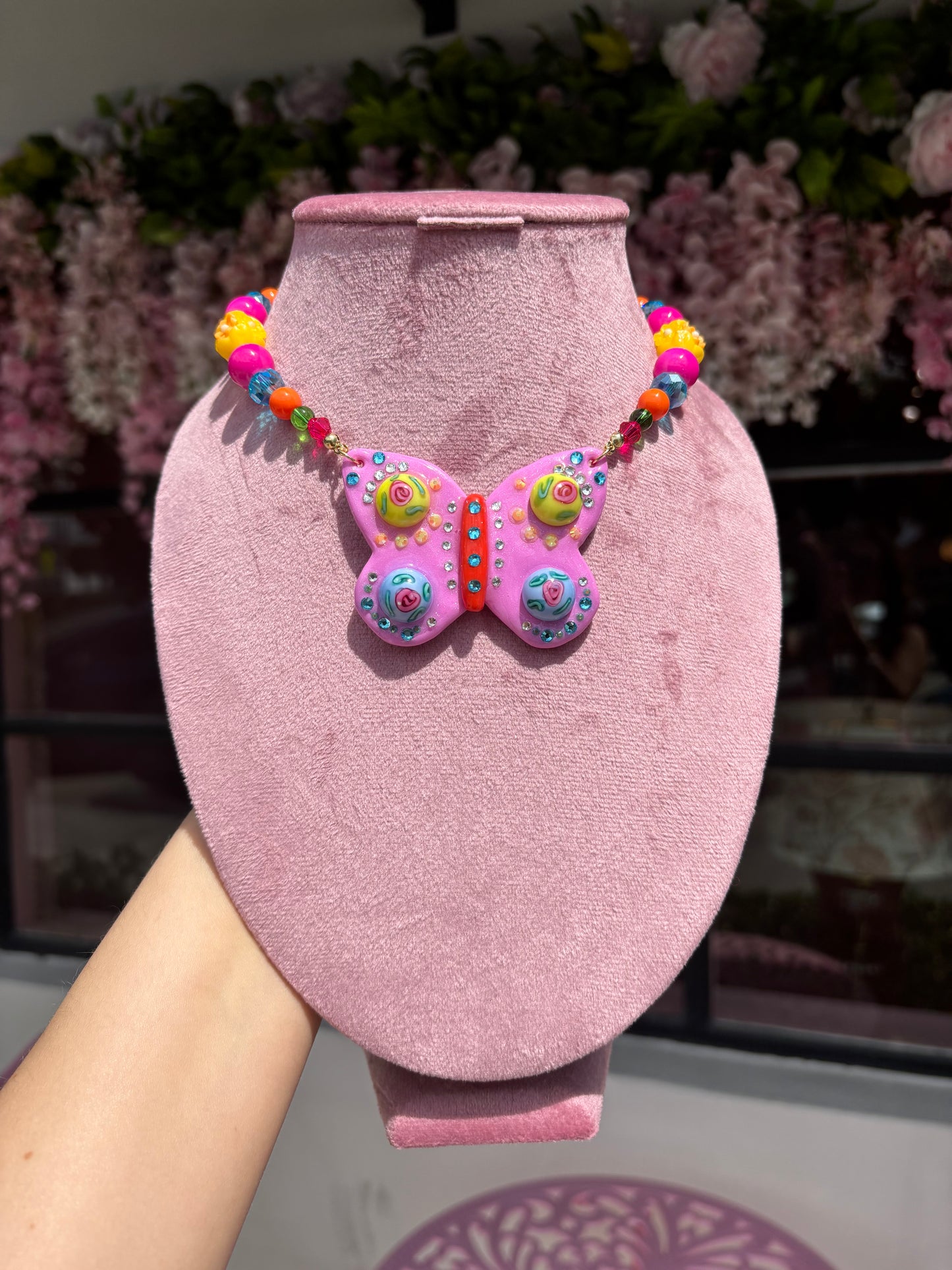 Rainbow Butterfly Necklace