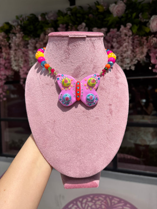 Rainbow Butterfly Necklace