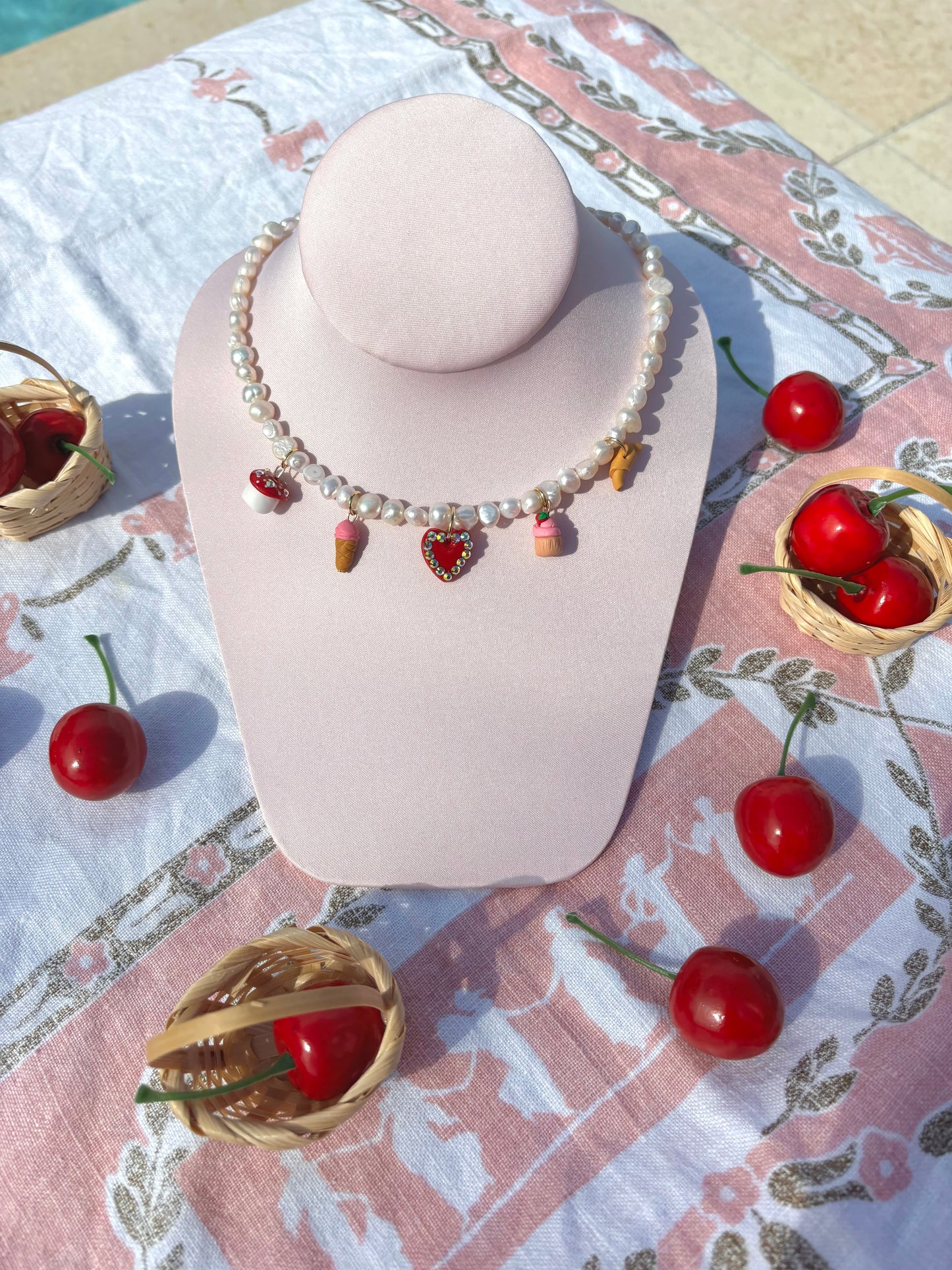 Cupcakes & Croissants Charm Necklace