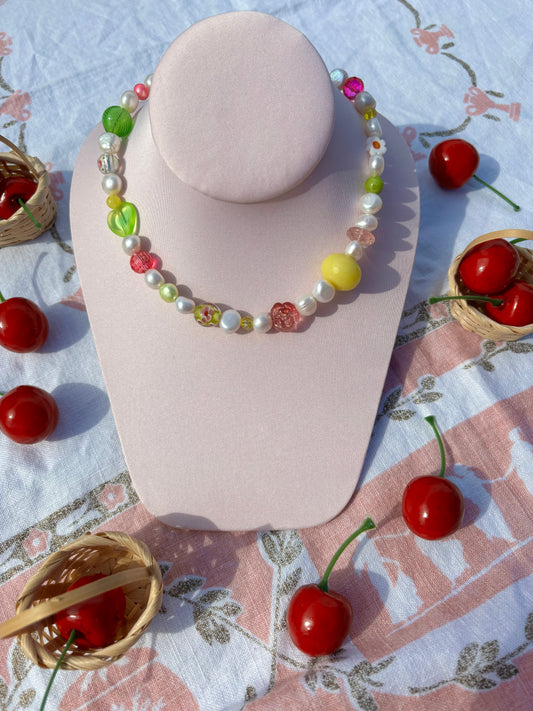 Raspberry Lime Necklace