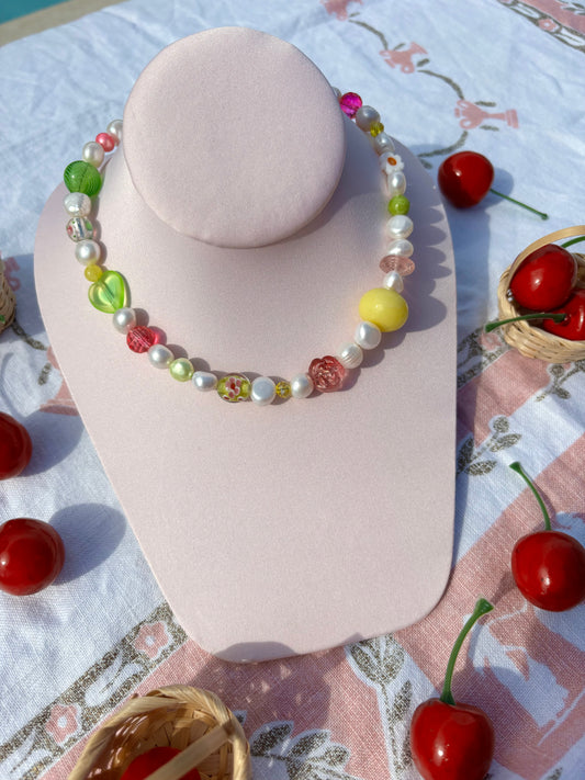 Raspberry Lime Necklace