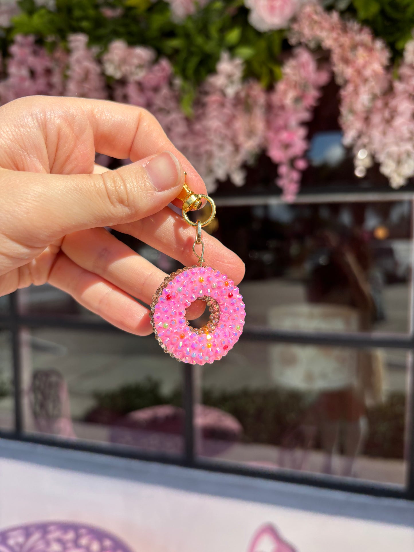 Strawberry Donut Bag Charm