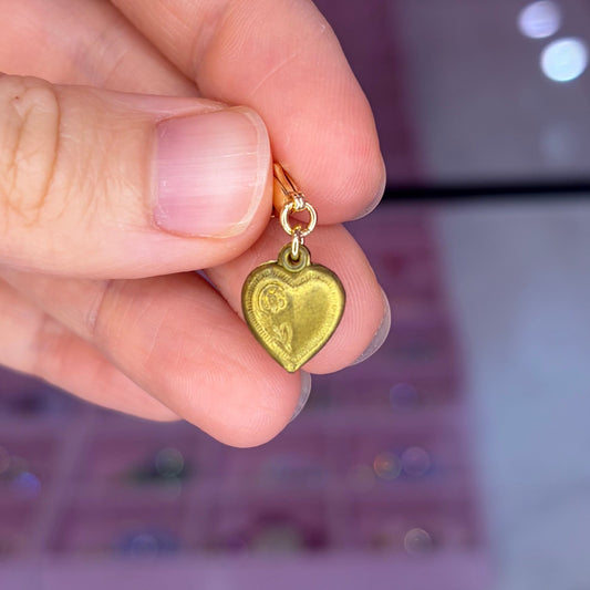 Vintage Engraved Heart Charm