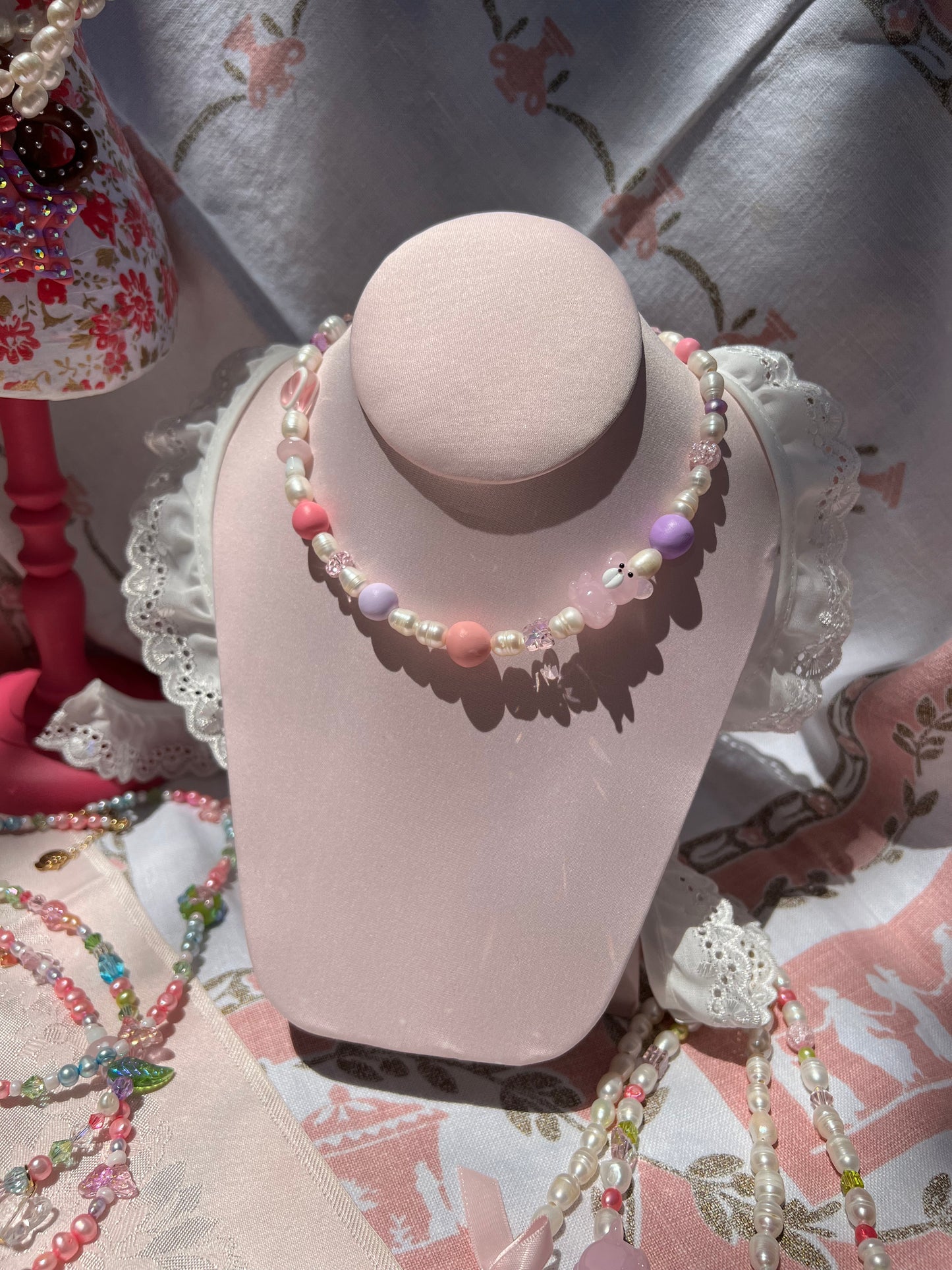 Beary Pink Necklace